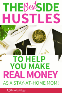 Making extra money from home is easier than you think! Find 20 simple side hustles moms can start to earn extra income today! #sidehustle #makemoney #savemoney