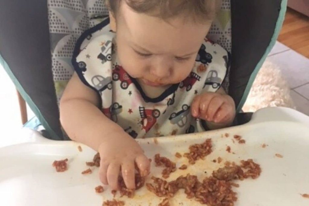 baby led weaning eating rice