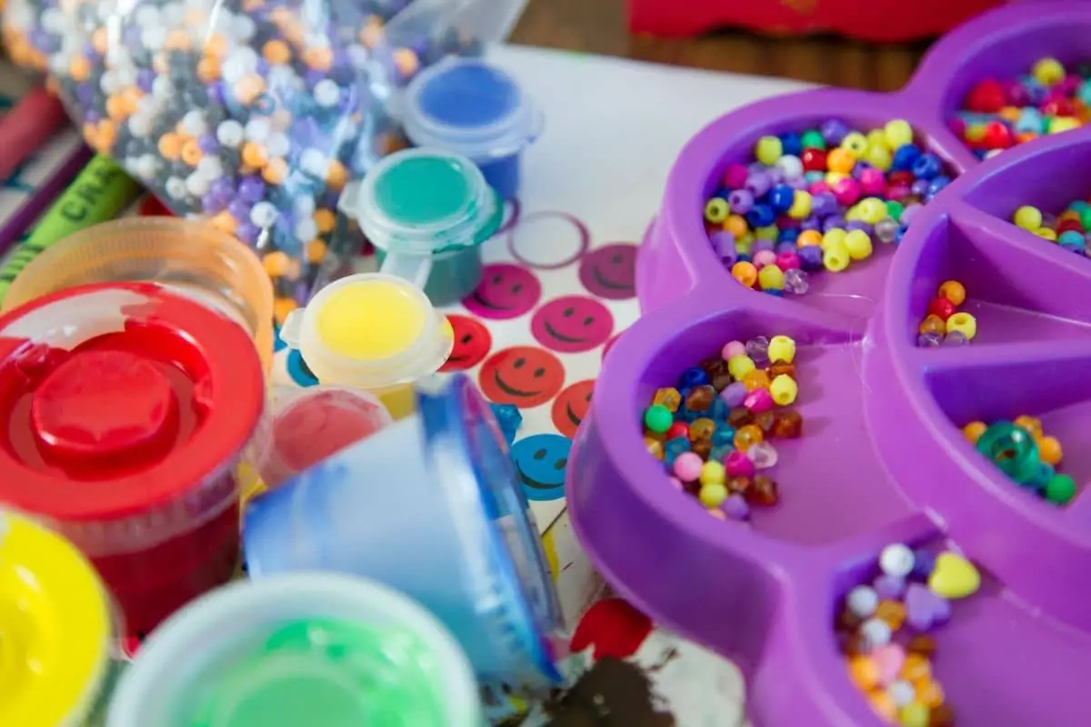 paint, beads, activities for toddlers