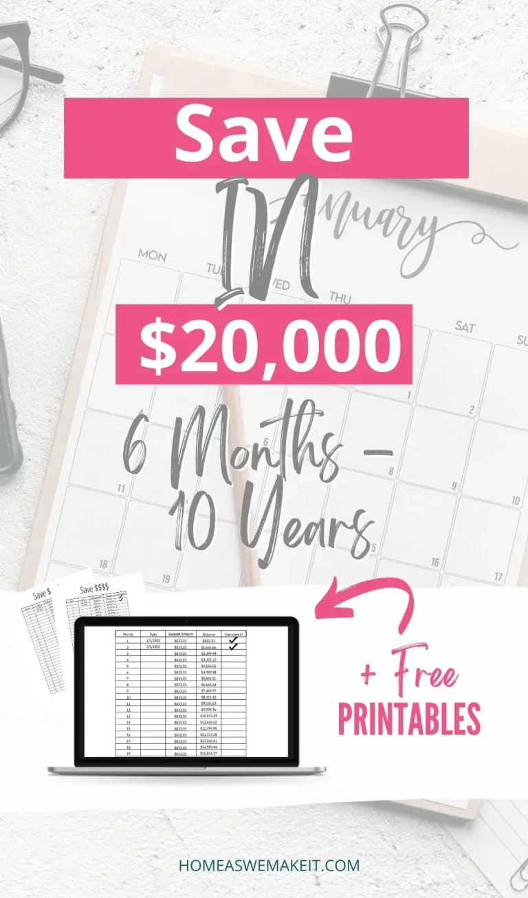 How to Save $20,000 with Money Saving Charts
