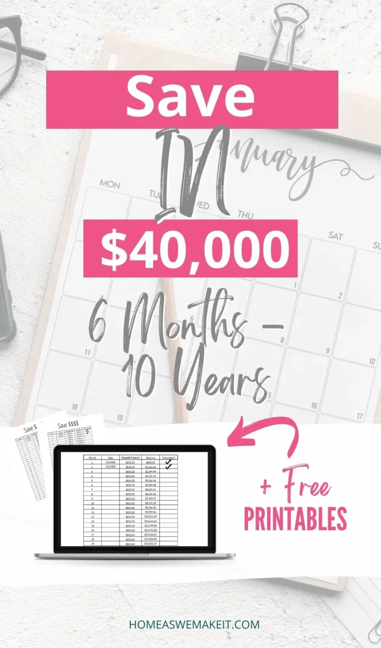 How to Save $40,000 with Money Saving Charts