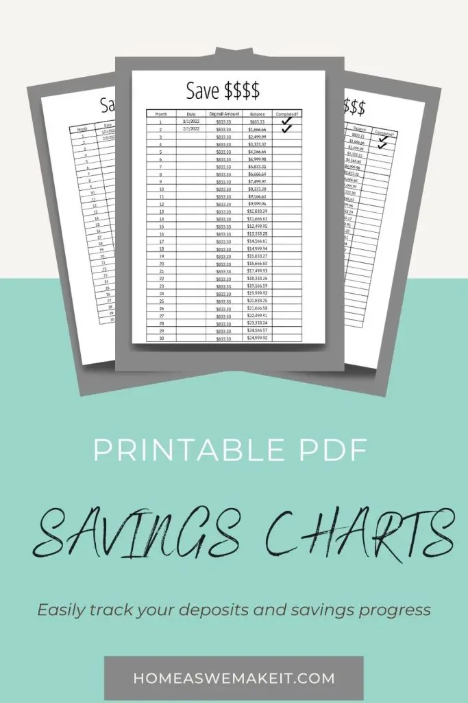 Free Printable PDF Savings Tracker