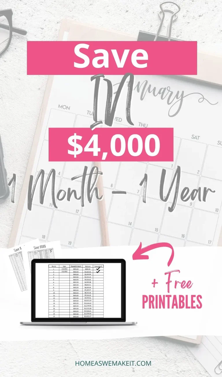 How to Save $4,000 with Money Saving Charts