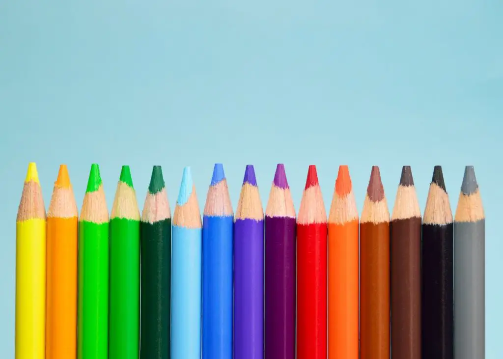 Colored pencils that are every color of the rainbow and more.