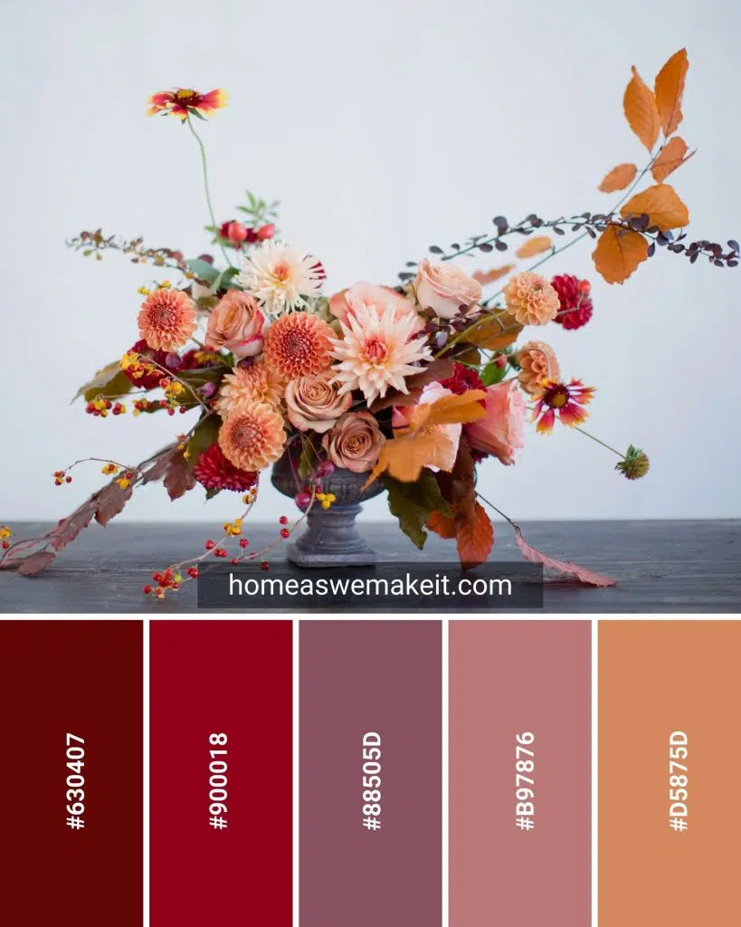 autumn flowers color palette