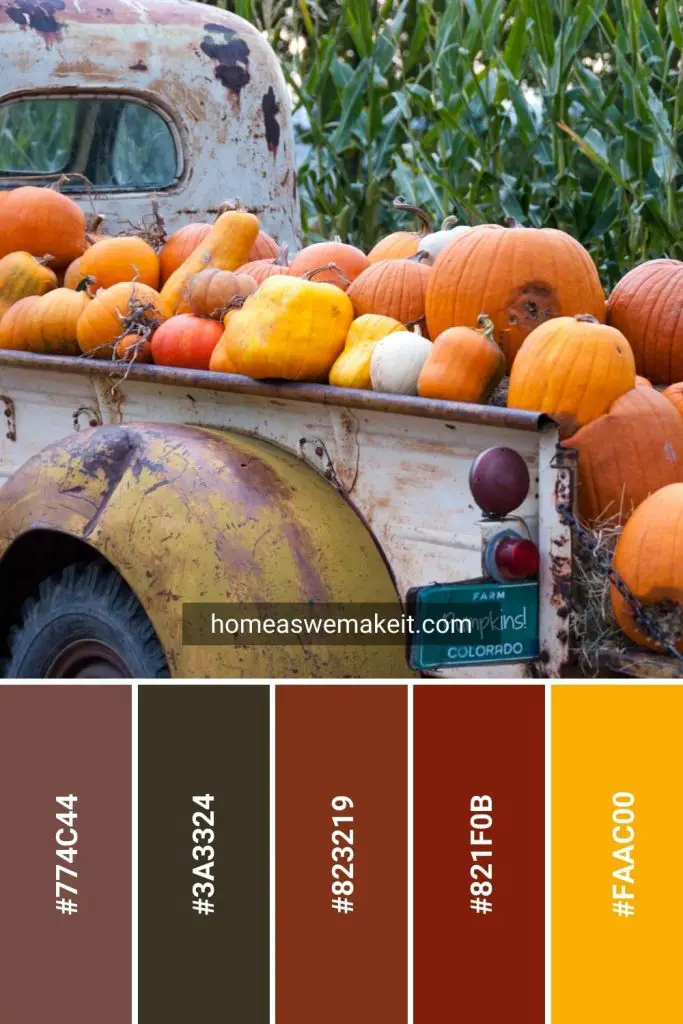 autumn truck palette with hex code