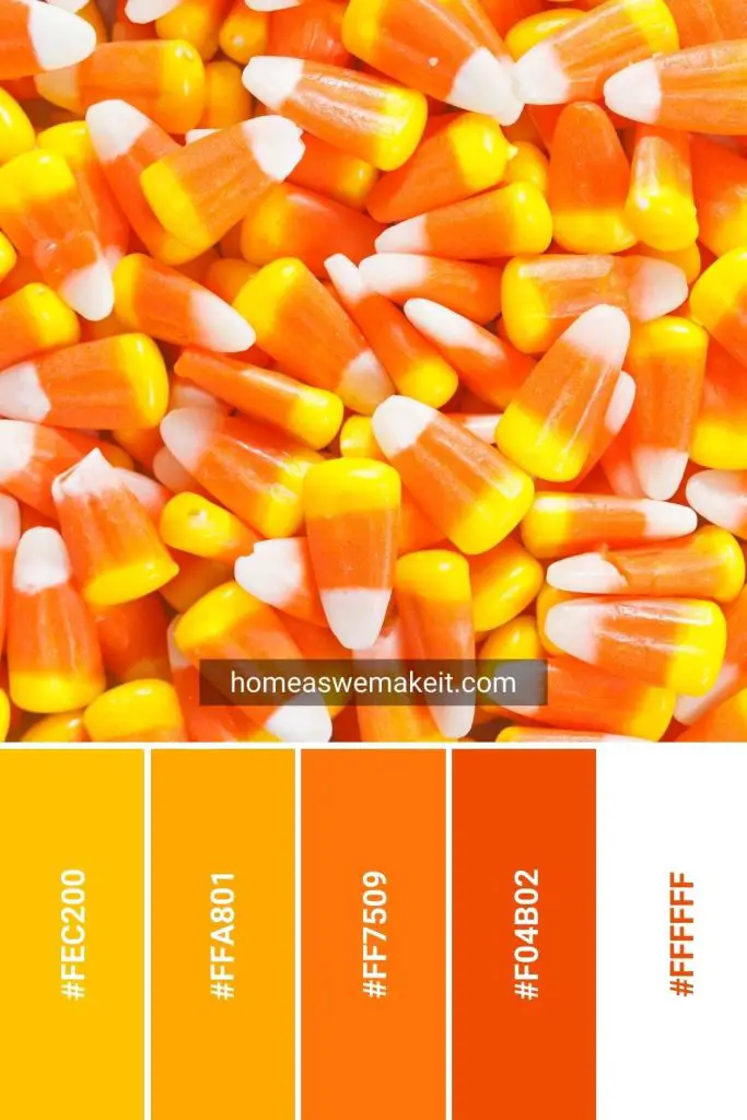 candy corn fall colors with hex code