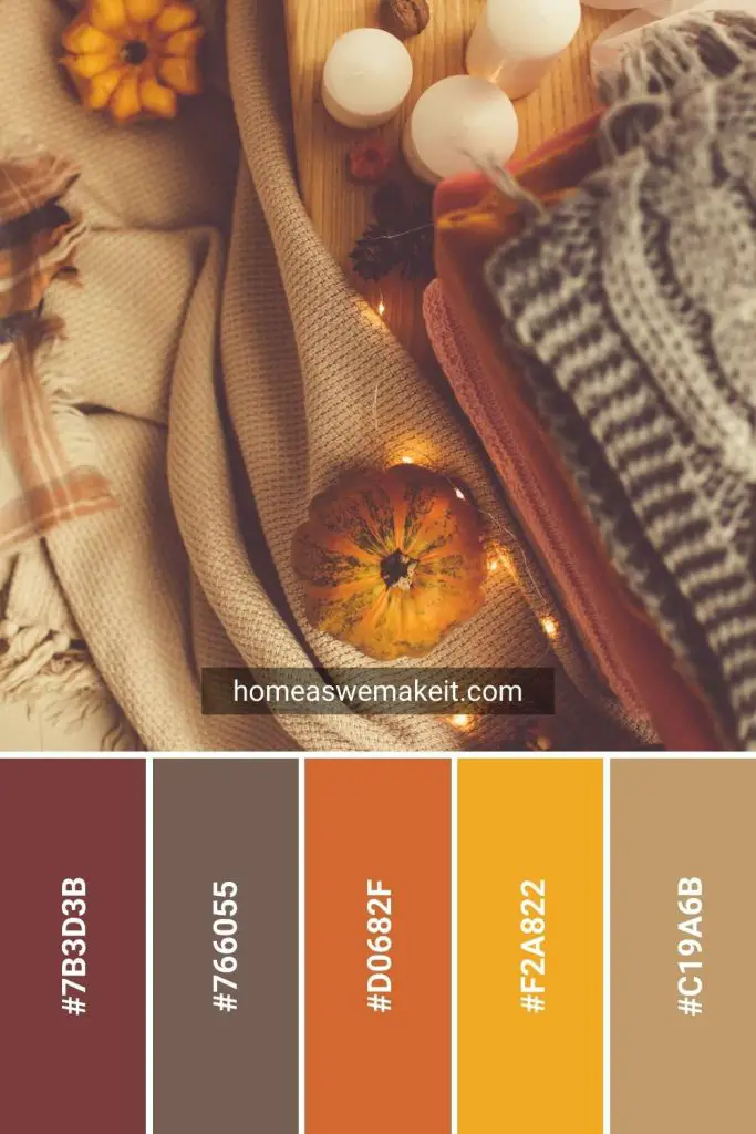 cozy fall color palette with hex code
