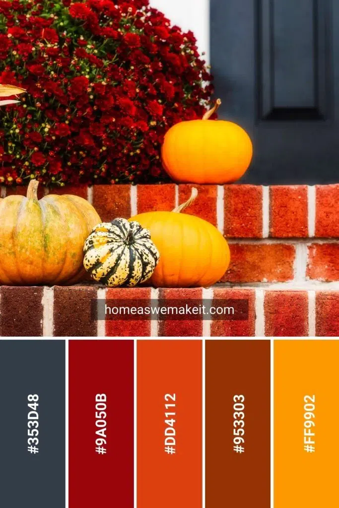 fall porch color scheme with hex code