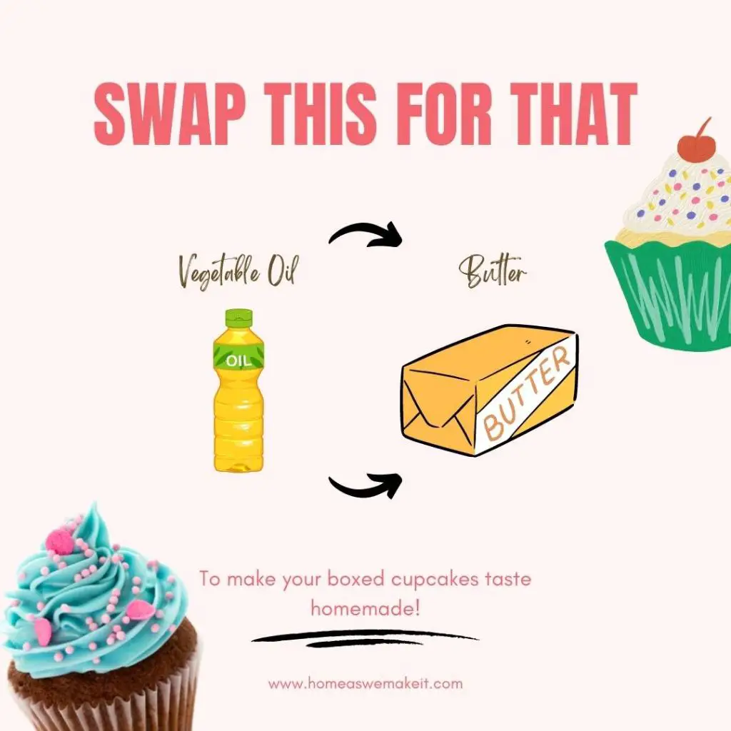 swap vegetable oil for butter to make cupcakes better from the box