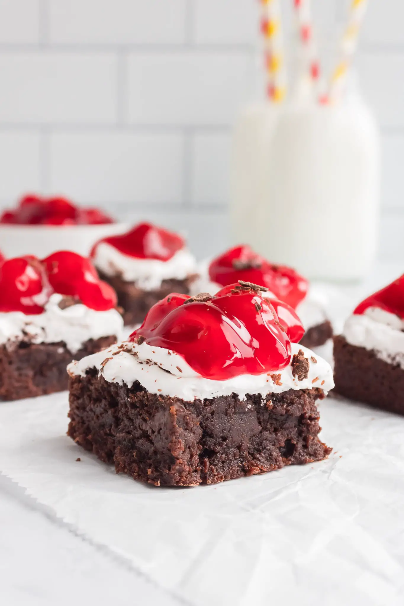 Easy Black Forest Brownies (Using Brownie Mix!)