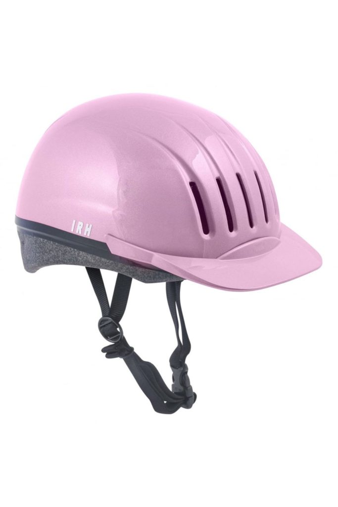 This is the IRH Equi-Lite Riding Helmet.  It's light pink.  It has a pink brim too.