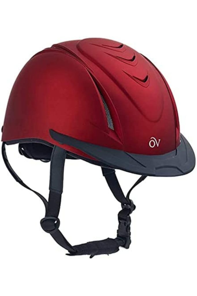 This is the Ovation Metallic Riding Helmet.  It's a beautiful berry red color.